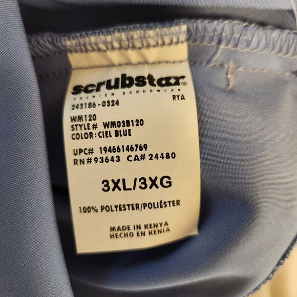 Scrubstar 3XL/3XG Blue Unisex Drawstring Pants Durable Easy Fit Stretchy Polyest - Picture 6 of 9